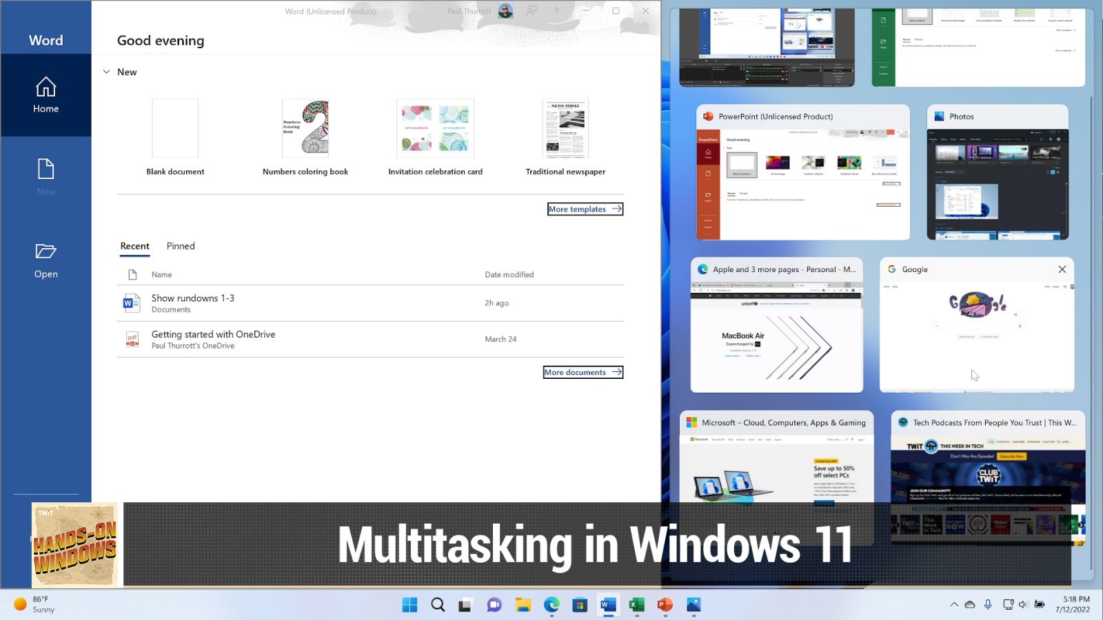 Multitasking in Windows 11
