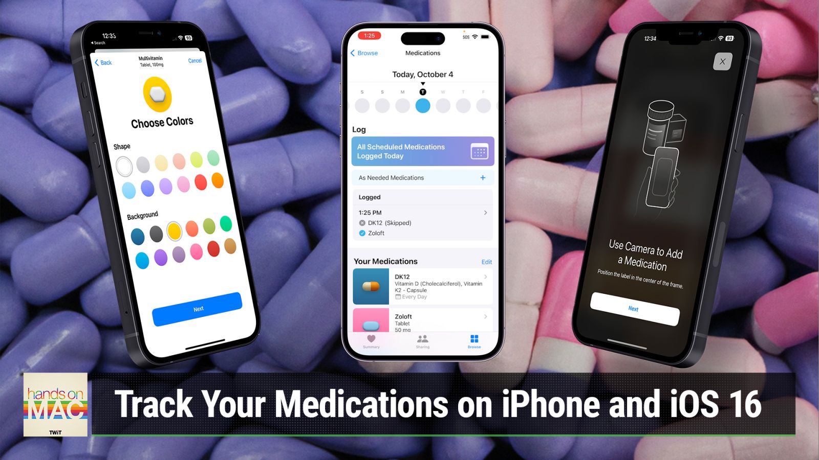 How to add and log medications using the Health app.