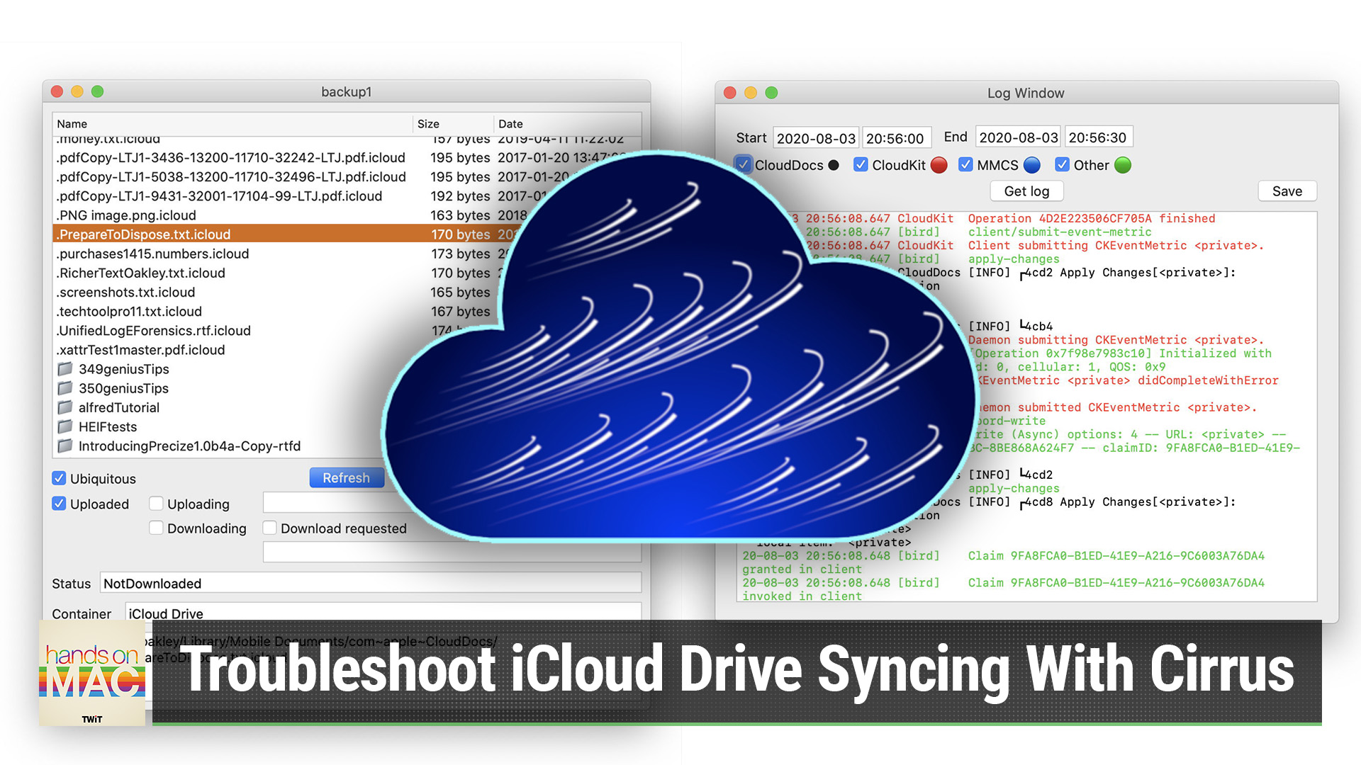 Download, Evict, and Investigate iCloud Drive Syncing