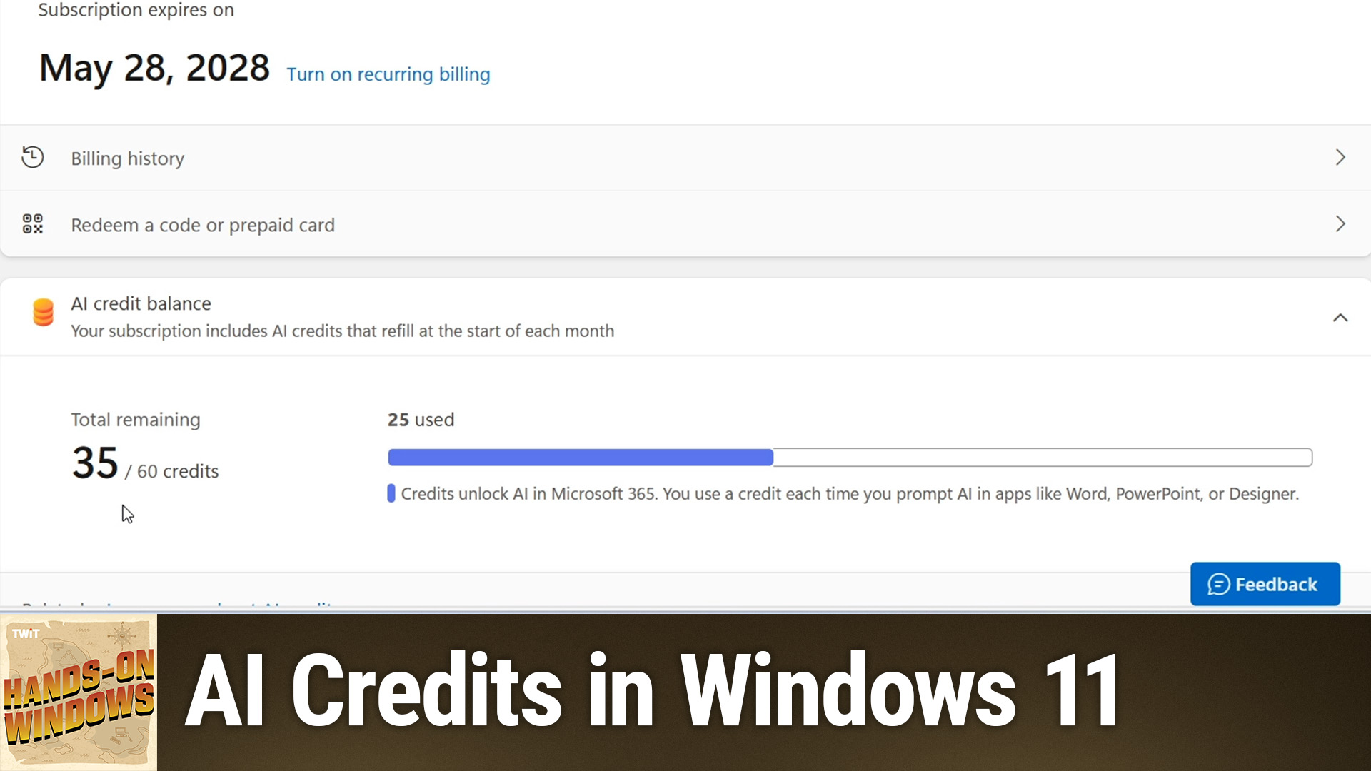 Hands-On Windows: AI Credits in Windows 11