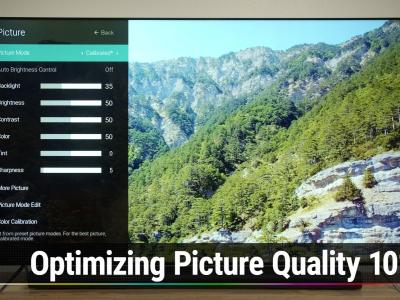 A TV with the picture settings menu open