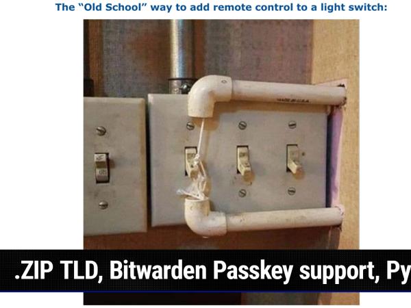 .ZIP TLD, Bitwarden Passkey support, PyPi