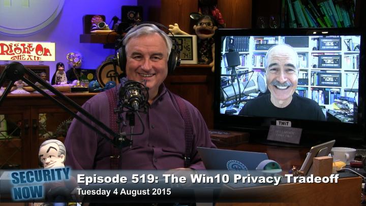Security Now 519: The Windows 10 Privacy Tradeoff