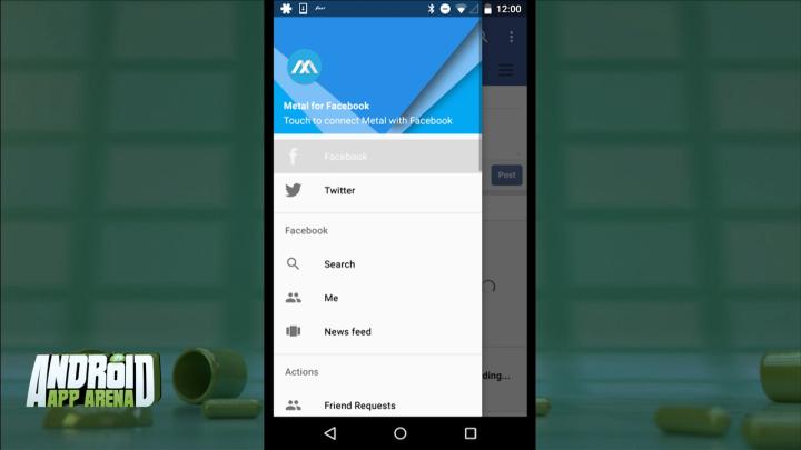 Metal for Facebook and Twitter