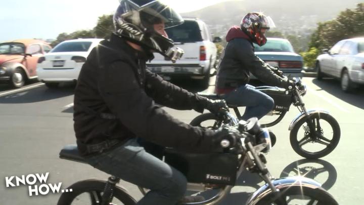 Bryan Burnett on a Bolt Motorbike