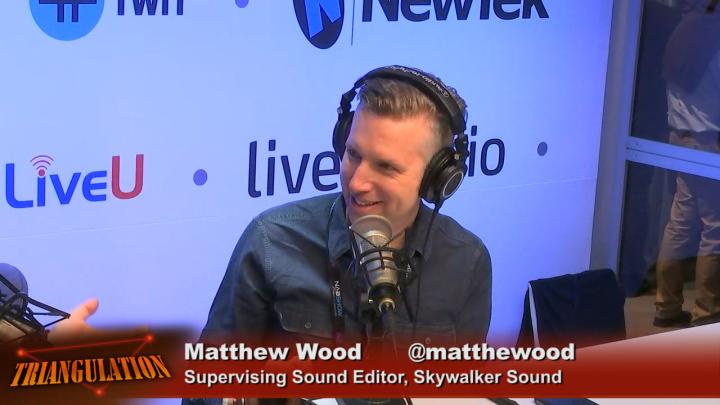 Matthew Wood is the supervising sound editor at Skywalker sound.