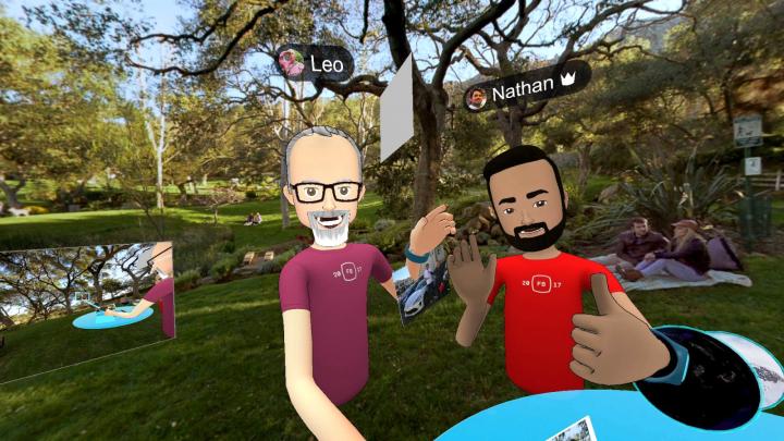 On The New Screen Savers, Leo Laporte and Nathan Olivarez-Giles each put on Oculus Rift headsets and go inside the new beta version of the virtual reality environment, Facebook Spaces.
