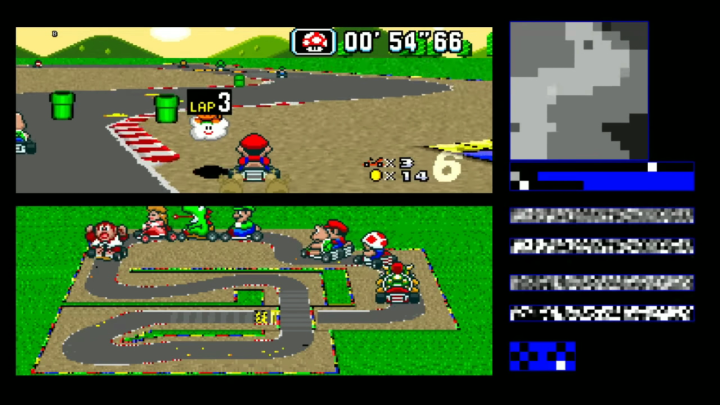AI learns how to play Super Mario World and Mario Kart though machine learning.