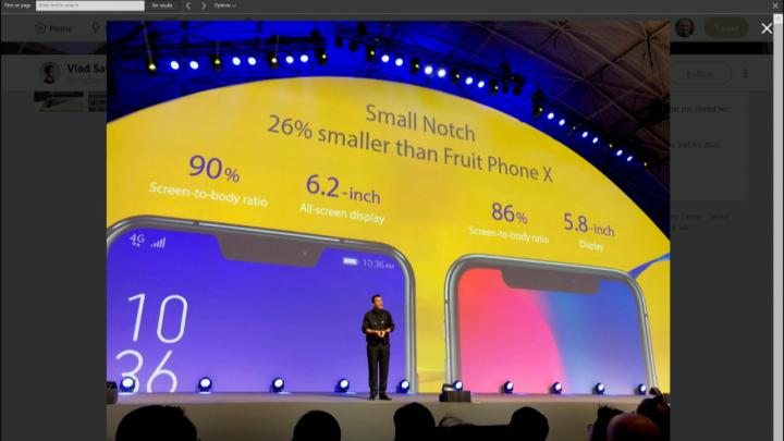 Smaller notch than Fruit Phone X