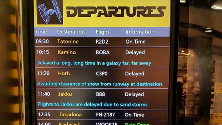 Heathrow Airport's Star Wars Departure Board