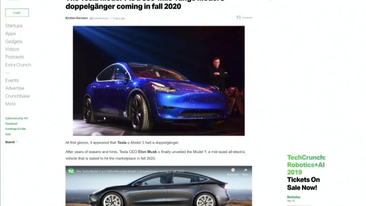 Tesla Announces Model Y SUV Crossover