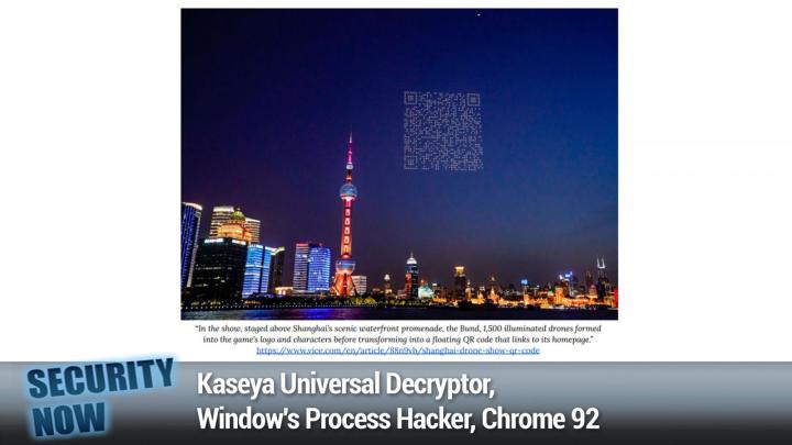 Kaseya Universal Decryptor, Window's Process Hacker, Chrome 92