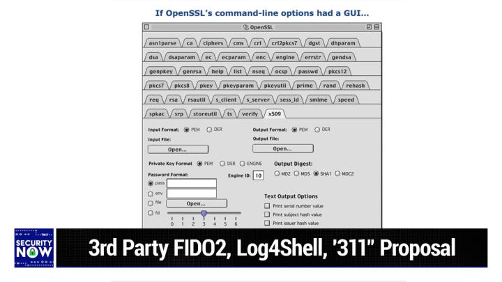 3rd Party FIDO2, Log4Shell, '311" Proposal