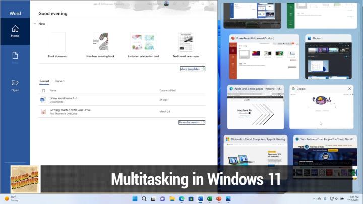 Multitasking in Windows 11