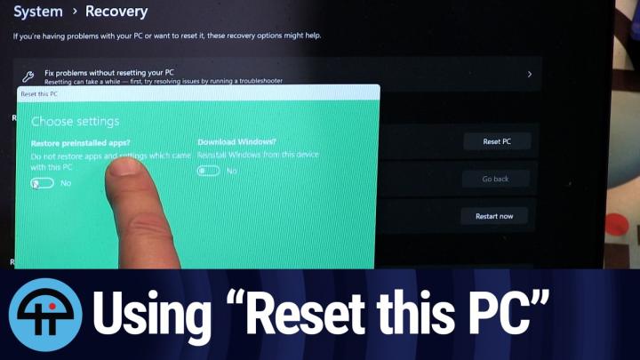 Using "Reset this PC"