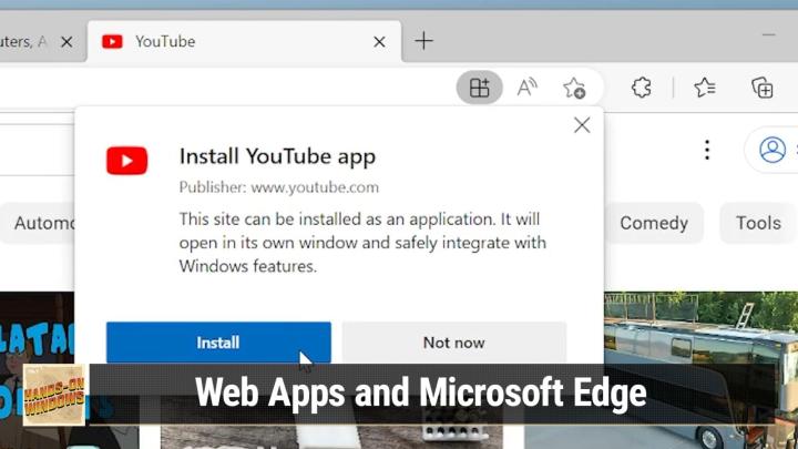 How to install and use Edge web apps