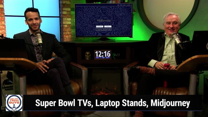 Super Bowl TVs, Laptop Stands, Midjourney