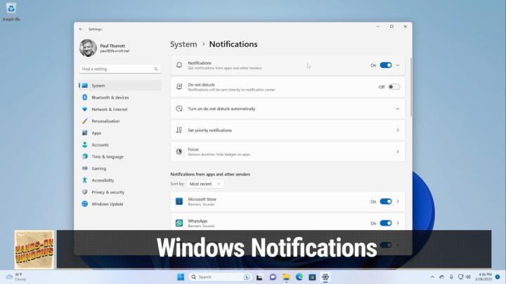 Setting Up Alerts in Windows