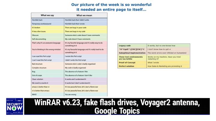 WinRAR v6.23, fake flash drives, Voyager2 antenna, Google Topics
