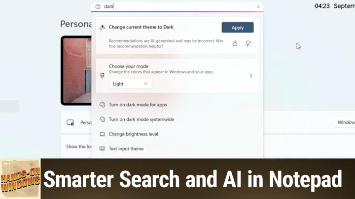 Hands-On Windows 160: Smarter Search and AI in Notepad